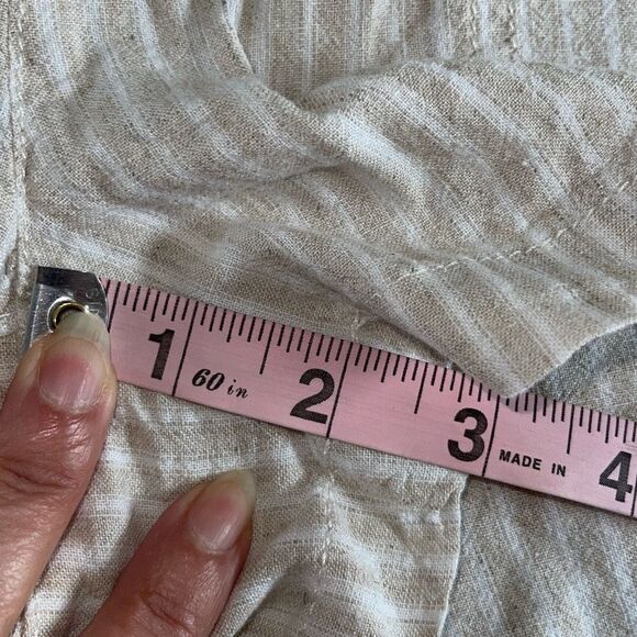 Caslon Linen Blend Elastic Waist Pull On Shorts Tan Striped NWT Size XS - Picture 7 of 7